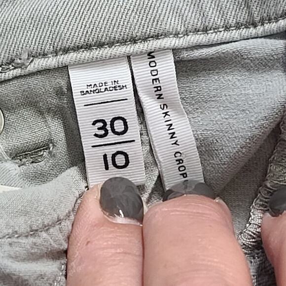 Made and loved Loft women's jeans sage green modern skinny crop Size 30 office - Picture 8 of 8